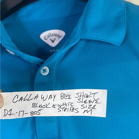 Callaway Polo Short Sleeve Shirt Size Medium Vibrant Blue Golfcore Sporty - Picture 9 of 11